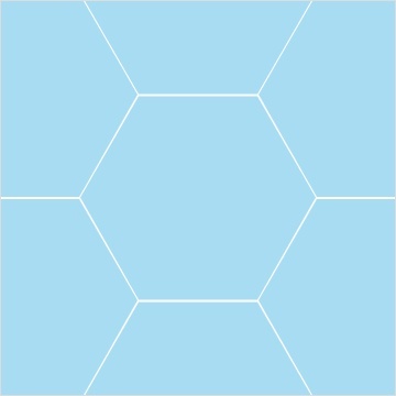 Modern Hexagonal Brick,Blue