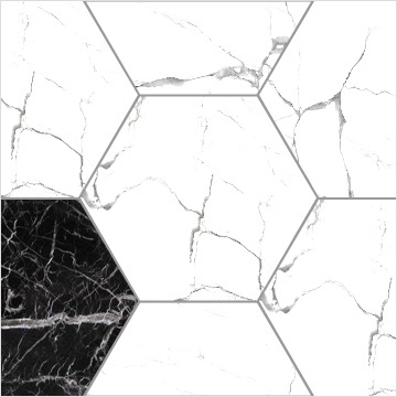 Modern Hexagonal Brick,White