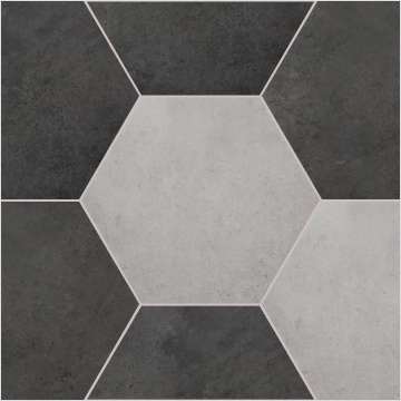 Avant garde Hexagonal Brick,Earth color+Gray