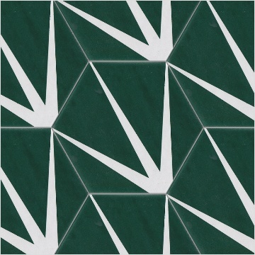 Avant garde Hexagonal Brick,Green+Gray