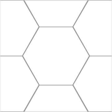 Modern Hexagonal Brick,White