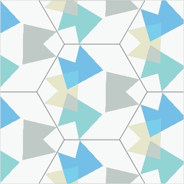 Avant garde Hexagonal Brick,Blue