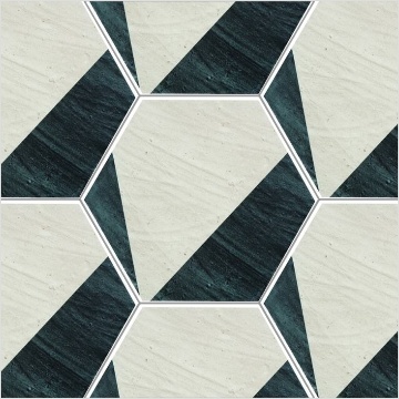 Avant garde Hexagonal Brick,Green+Gray