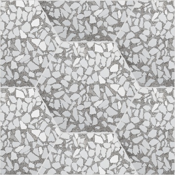 六角砖-灰白-水磨石3D模型